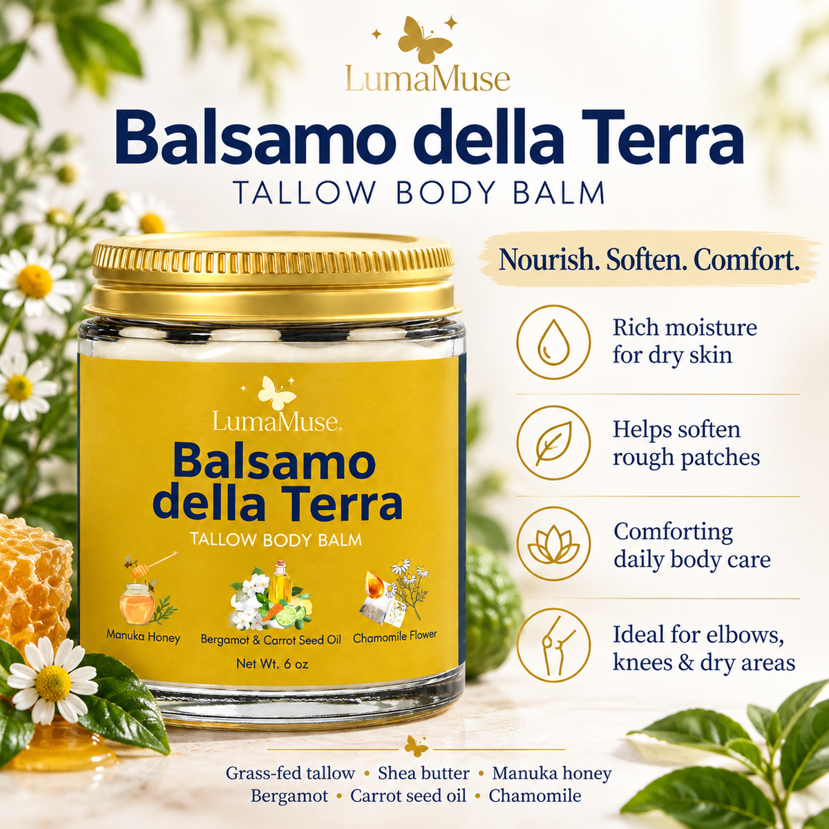 Manuka-Honig-Kamille-Talg-Körperbalsam